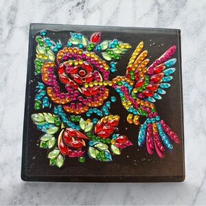 Hand Crafted Colorful Rhinestone Diamond Art Note Box
